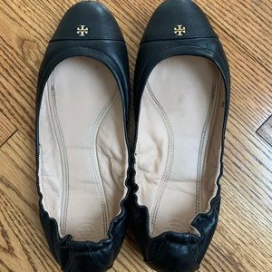 Tory Burch Black York Ballet Flat w/ small logo
